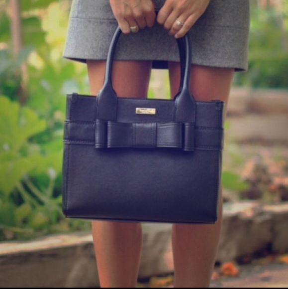 kate spade Handbags - Kate Spade Quinn Villabella Tote Bow Black Leather Purse Bag